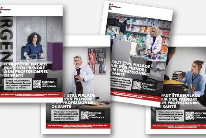 Affiches GP contre les violences faites aux Prof de santé